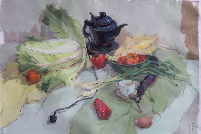 色彩作品《蔬菜》