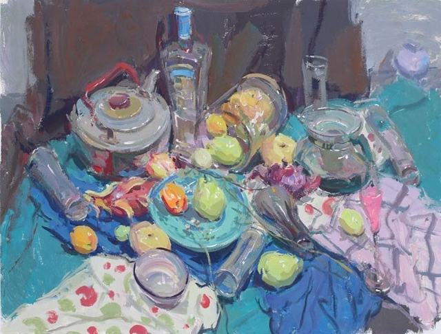 色彩作品《厨房一角》