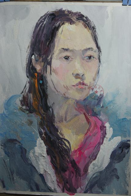 色彩作品《美女》